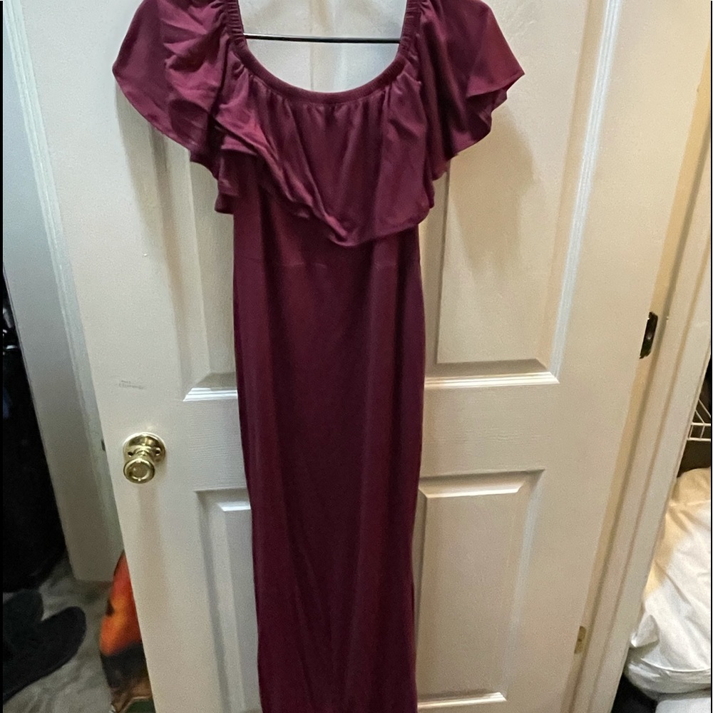 Long Maternity off the shoulder dress